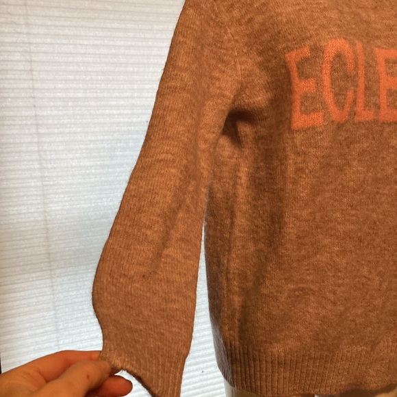 For The Republic fuzzy purple sweater with knit “ECLECTIC” graphic size S NWT - Picture 3 of 7